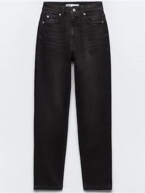 ZARA - Mom Fit Jeans with High Waist in Black Wash